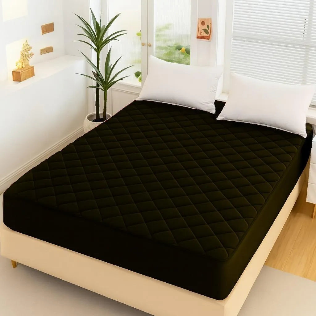 Black Quilted Mattress Protector