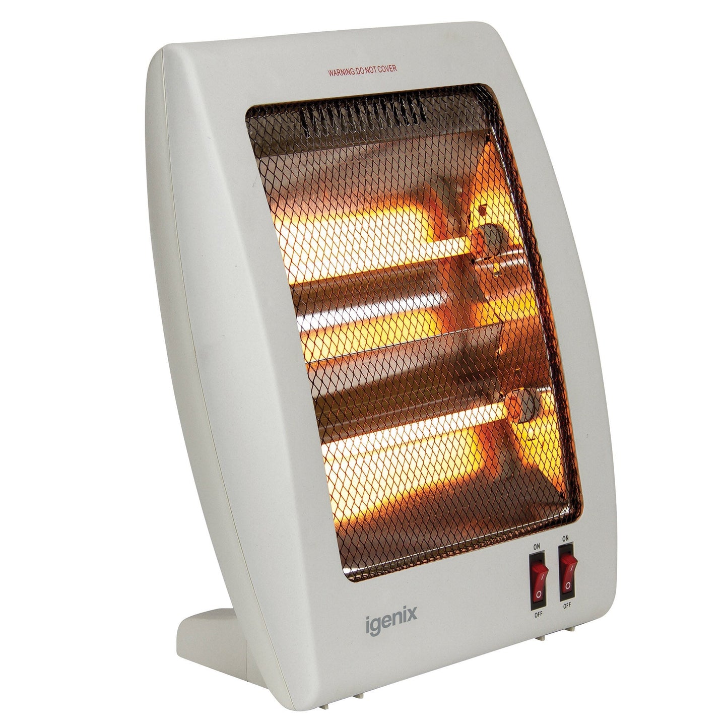 Electric Halogen Heater, 2 Bar Quartz, 800W, White (OPEN BEFORE PAYMENT)