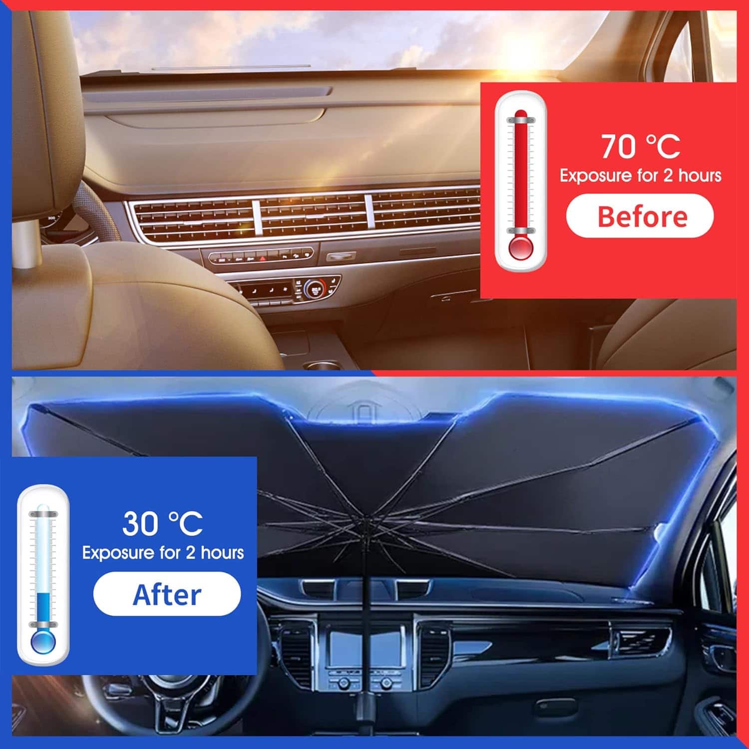 Car Sun Shade Protector Umbrella Style