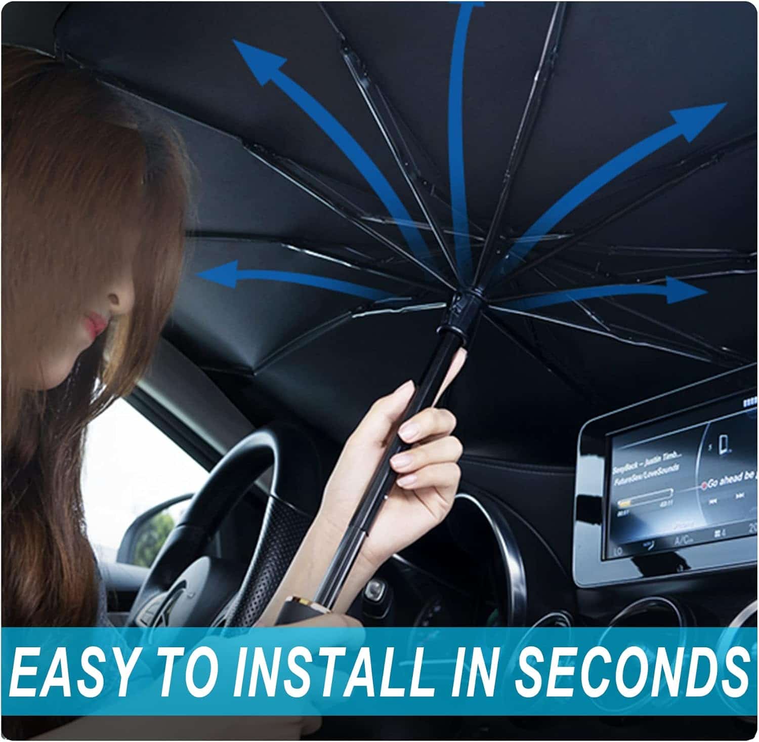 Car Sun Shade Protector Umbrella Style