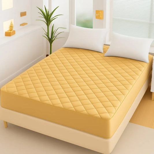 Yellow Quilted Mattress Protector