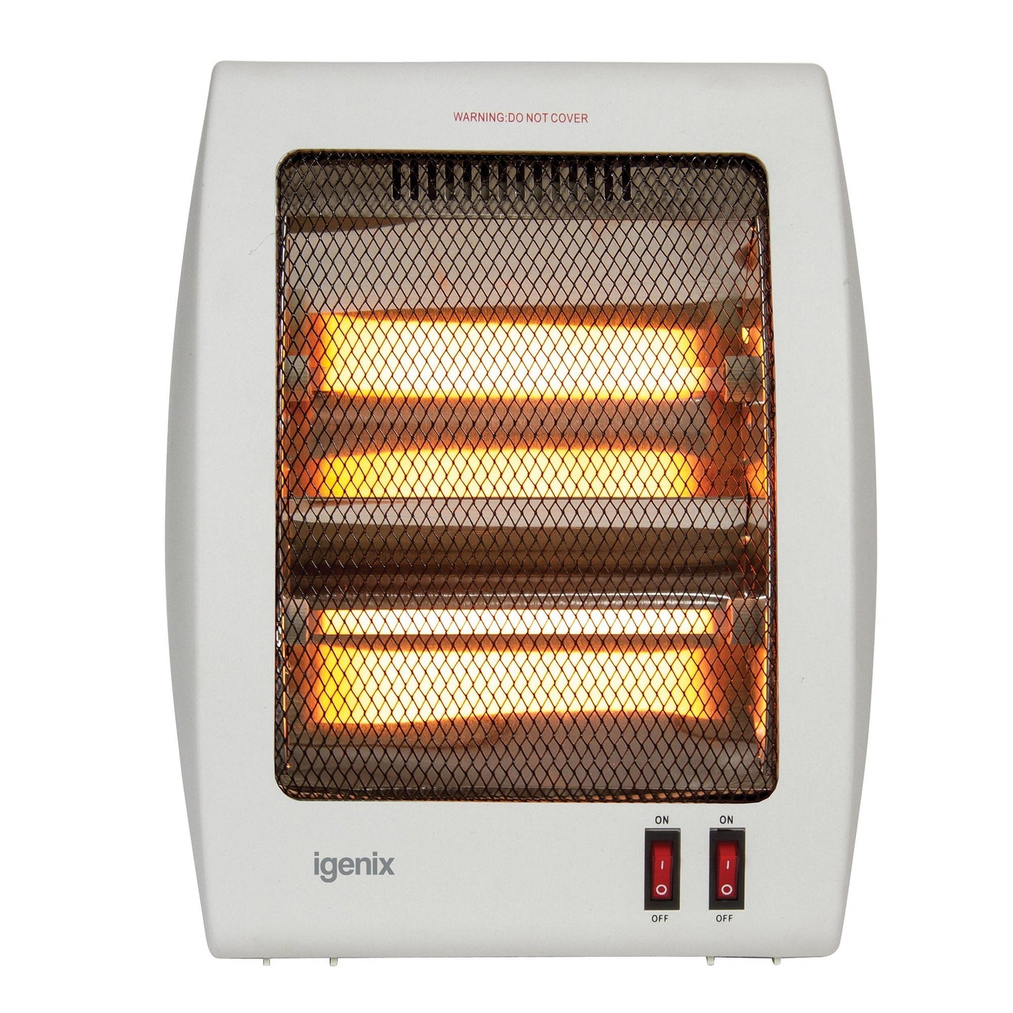Electric Halogen Heater, 2 Bar Quartz, 800W, White (OPEN BEFORE PAYMENT)