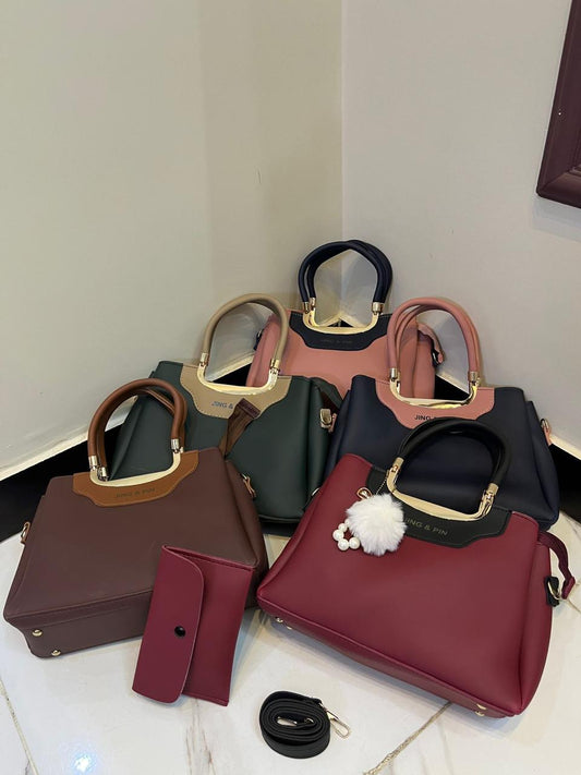 Premium 'JING & PIN' Ladies Handbag Collection with Clutch and Shoulder Strap Option